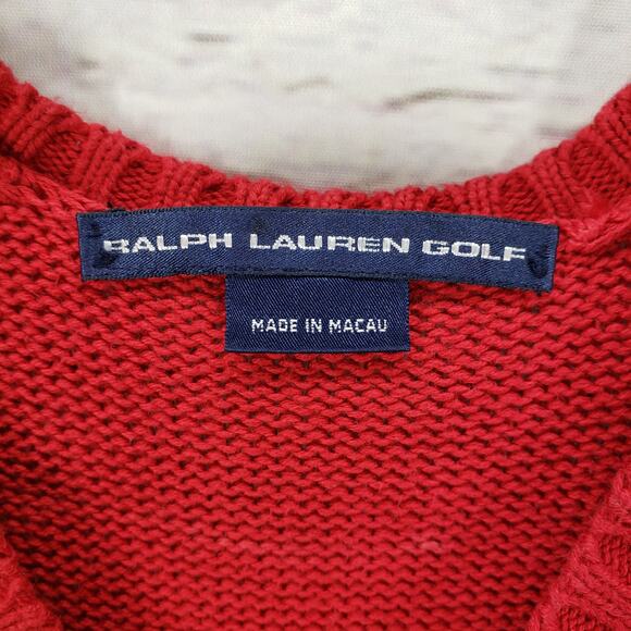 Ralph Lauren Red Knit 100%Cotton Golf Sweater Vest Size Large - Picture 6 of 12